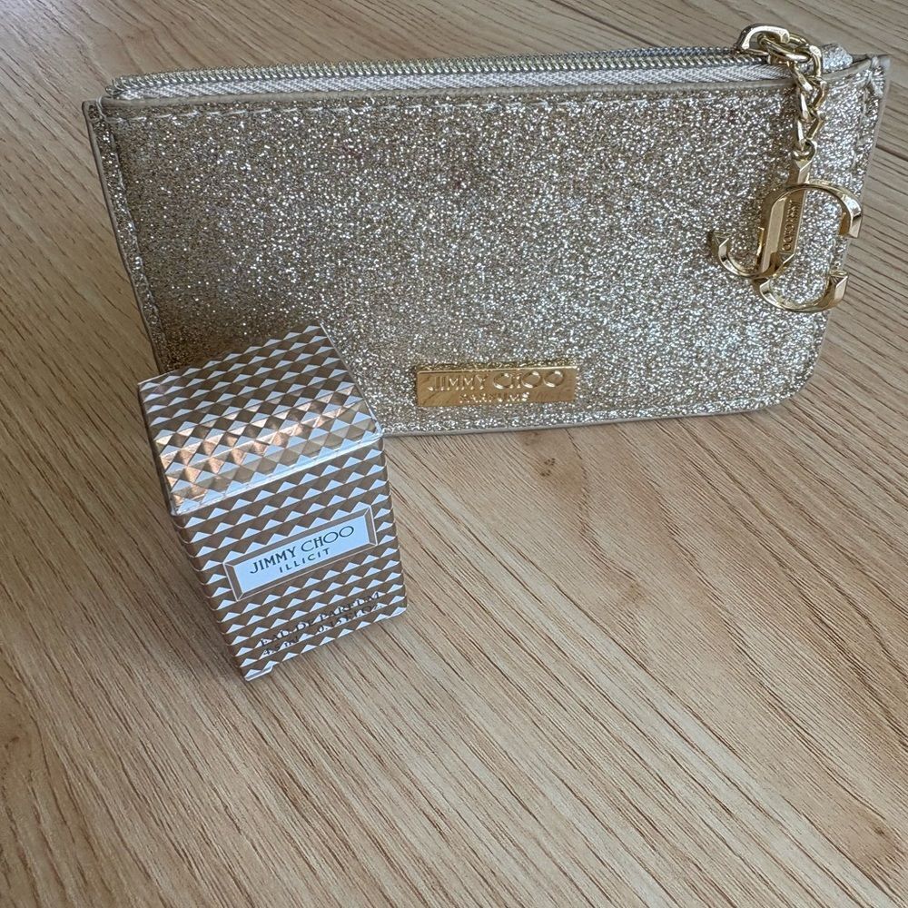 Jimmy Choo Gold Glitter Coin Purse & Jimmy Choo Mini perfume - Picture 9 of 10